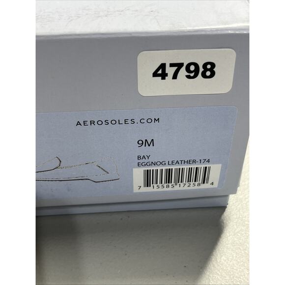 Aerosoles Bay Pipe Trim Cream Leather Loafers Women’s Flats Size 9M NWB - Picture 10 of 10